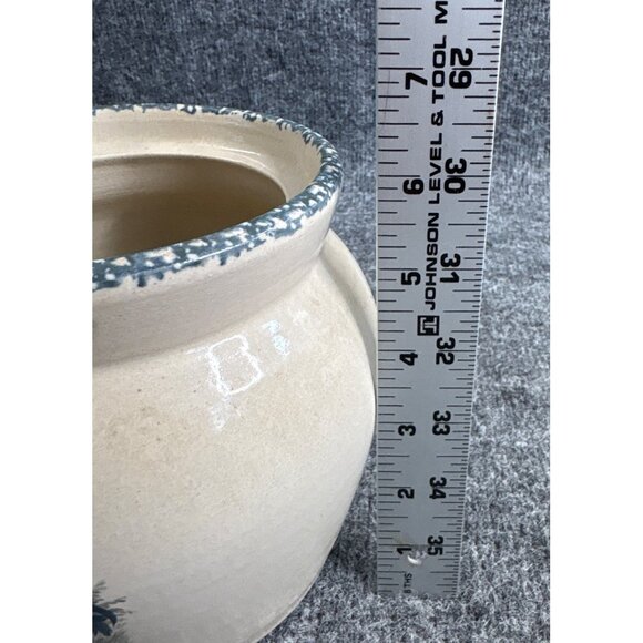 Vintage Handcrafted Rooster Design Stoneware Cookie Jar With Lid - Picture 5 of 7